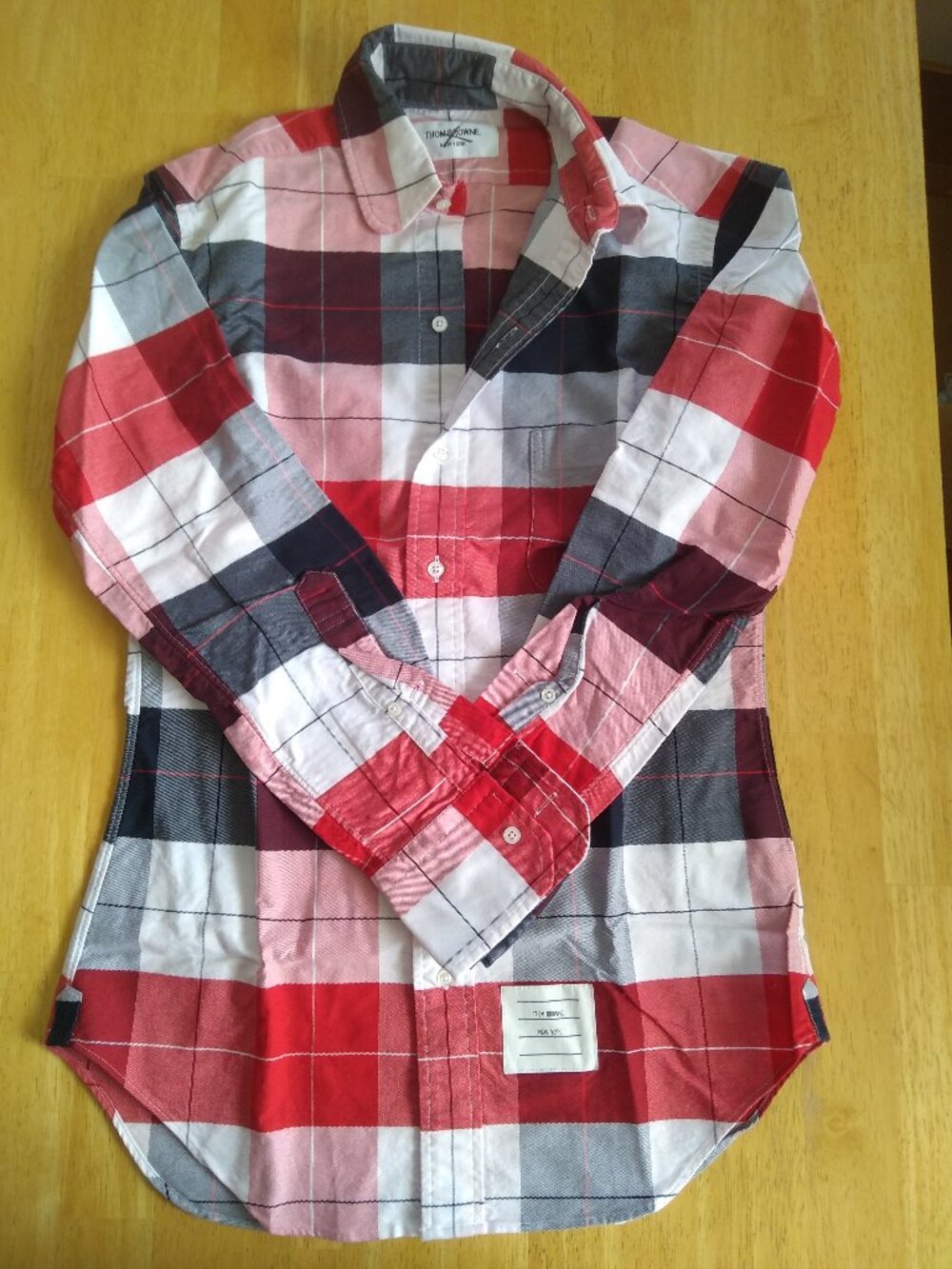 New Thom Browne Check Oxford Club Collar XS TB0